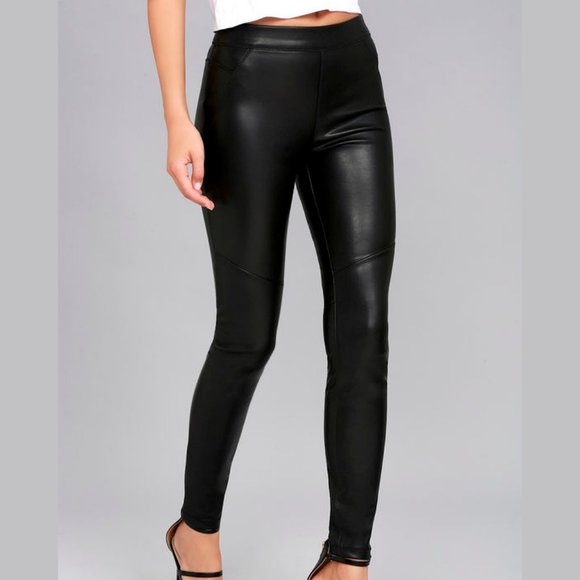 Free People Vegan Leather Moto Leggings - Picture 3 of 15
